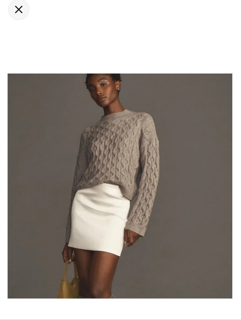 Anthropologie cable knit sweater Cropped Grey Sweater. Womens Small - Picture 1 of 7